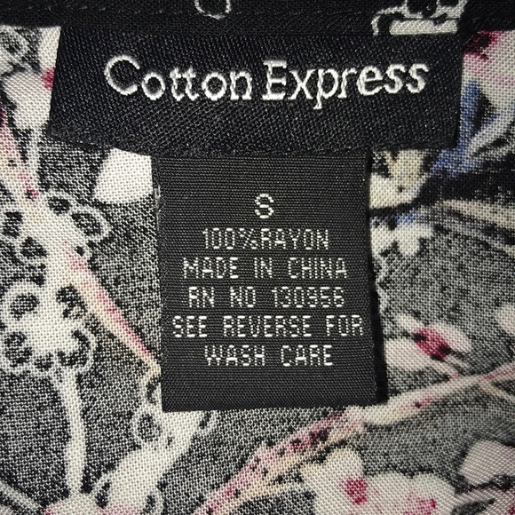 Cotton Express black floral blouse - Picture 4 of 4